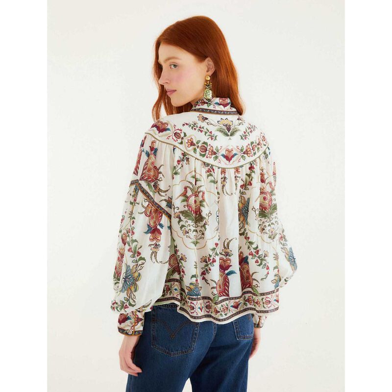 FARM Rio Majestic Hearts Cream Blouse image number 1